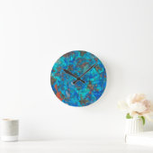 Blauw gepatterde Shattuckite Ronde Klok (Huis)
