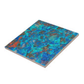 Blauw gepatterde Shattuckite Tegeltje (Zijkant)