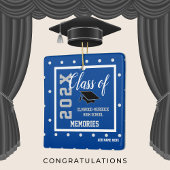 Blauw Gepersonaliseerd Afstuderen Kerst Keramisch Ornament