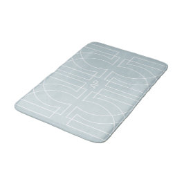 Blauw gepersonaliseerd geometrisch art deco patroo badmat