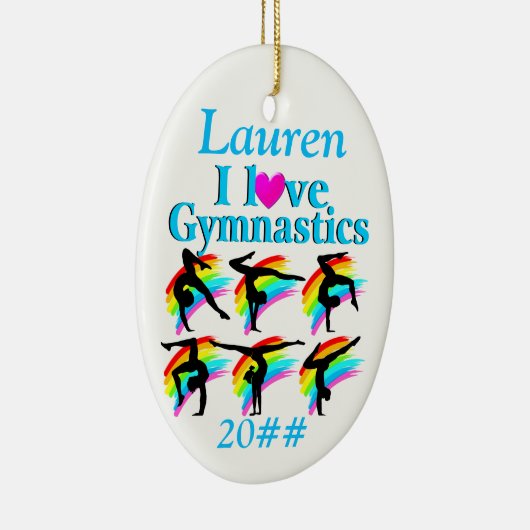  BLAUW GEPERSONALISEERD GYMNASTIEK ORNAMENT (Rechts)