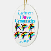  BLAUW GEPERSONALISEERD GYMNASTIEK ORNAMENT (Links)