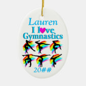  BLAUW GEPERSONALISEERD GYMNASTIEK ORNAMENT (Voorkant)