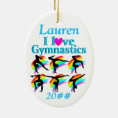  BLAUW GEPERSONALISEERD GYMNASTIEK ORNAMENT (Achterkant)