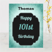 Blauw gepersonaliseerd Happy 101st Birthday Kaart (Gele Bloem)