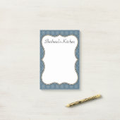 Blauw gepersonaliseerd keuken notitieblok cadeau post-it® notes (Op bureau)