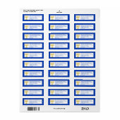 Blauw gepersonaliseerd Menorah HANUKKAH retouradre Etiket (Full Sheet)