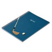 Blauw Gepersonaliseerd Modern  Golf Notitieboek (Linkerzijde)