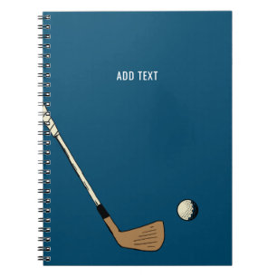Blauw Gepersonaliseerd Modern  Golf Notitieboek