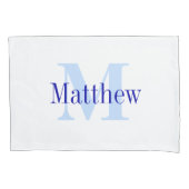 Blauw gepersonaliseerd monogram aangepast kussen H Kussensloop (Voorkant)