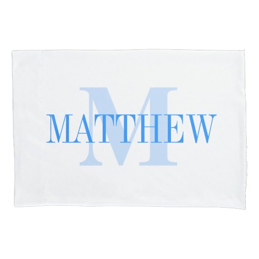 Blauw gepersonaliseerd monogram aangepast kussen H Kussensloop (Voorkant)