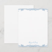 Blauw Gepersonaliseerd Script Naam Vintage Notitiekaartje (Voorkant / Achterkant)