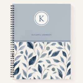 Blauw gepersonaliseerd spiraalnotitieboek notitieboek