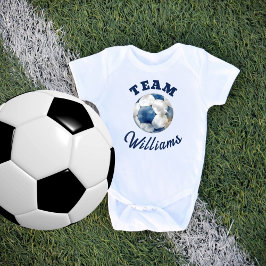 Blauw Gepersonaliseerd Voetbal Jongens Baby Bodysu Romper