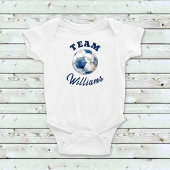 Blauw Gepersonaliseerd Voetbal Jongens Baby Bodysu Romper