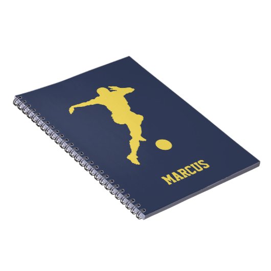 Blauw gepersonaliseerd voetbal notitieboek (Rechterzijde)