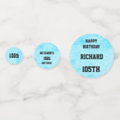 Blauw gepersonaliseerde 105e verjaardag confetti (Voorkanten)