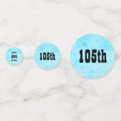 Blauw gepersonaliseerde 105e verjaardag confetti (Achterkanten)