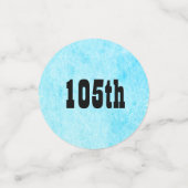 Blauw gepersonaliseerde 105e verjaardag confetti (Kleine voorkant)