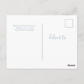 Blauw Gepersonaliseerde 2 foto's Universele Groet Briefkaart (Achterkant)