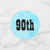 Blauw Gepersonaliseerde 90ste Verjaardag Confetti (Kleine voorkant)