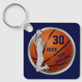 Blauw, Gepersonaliseerde Basketbal Sleutelhangers, Sleutelhanger (Voorkant)