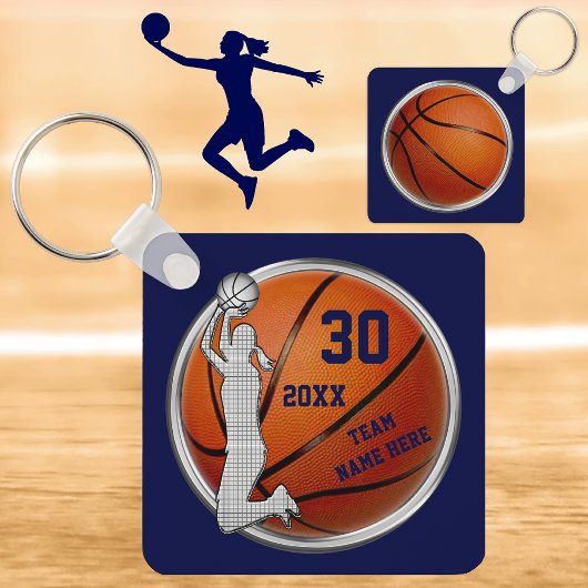 Blauw, Gepersonaliseerde Basketbal Sleutelhangers, Sleutelhanger
