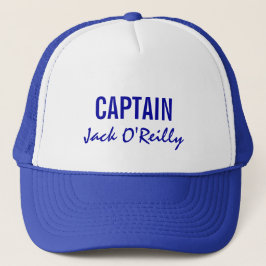 Blauw Gepersonaliseerde Kapitein Trucker Pet