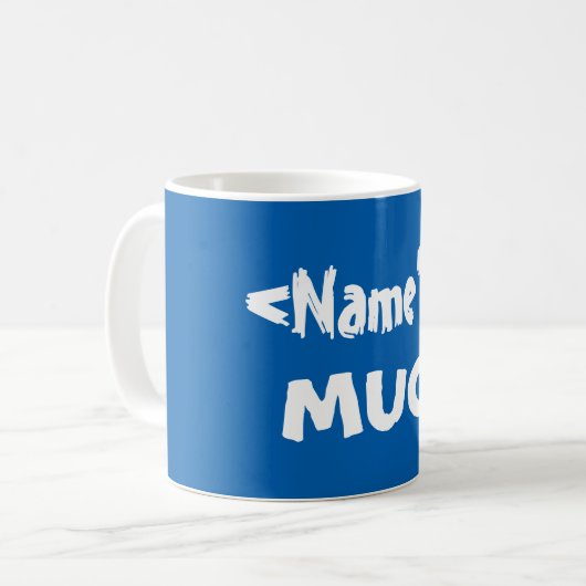 Blauw Gepersonaliseerde Naam Mok (Voorkant links)