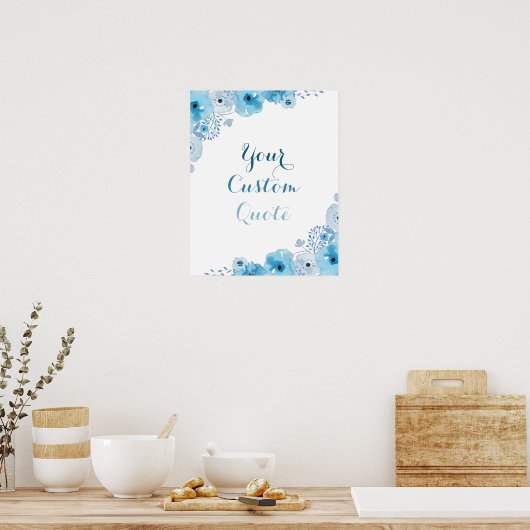 Blauw gepersonaliseerde prijsopgave Aangepaste pri Poster (Keuken)