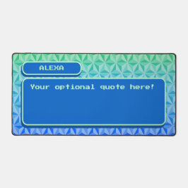 Blauw Gepersonaliseerde Retro Gaming Pixel Art Bureaumat