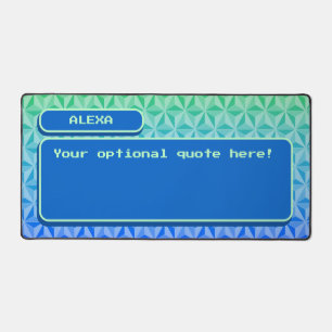 Blauw Gepersonaliseerde Retro Gaming Pixel Art Bureaumat