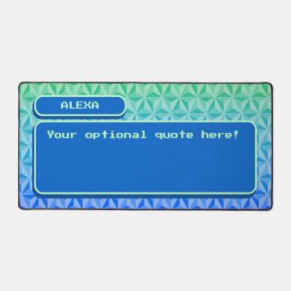 Blauw Gepersonaliseerde Retro Gaming Pixel Art Bureaumat