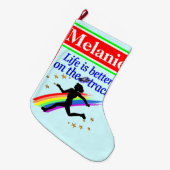 BLAUW GEPERSONALISEERDE TRACK & FIELD KERSTKOUS GROTE KERSTSOK (Voorkant (Hangend))