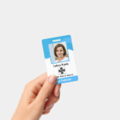 blauw gepersonaliseerde werknemer, foto, barcode e badge (Handheld)