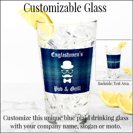 Blauw geplakt, aangepast Drink glas