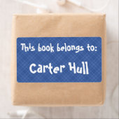 Blauw geplakt "Dit boek behoort tot" Etiket (Insitu)