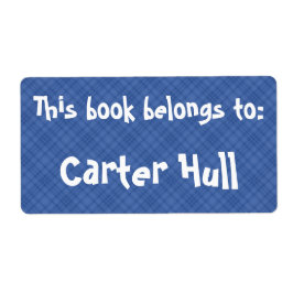 Blauw geplakt "Dit boek behoort tot" Etiket