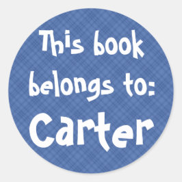 Blauw geplakt "Dit boek behoort tot" Etiket