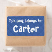 Blauw geplakt "Dit boek behoort tot" Etiket (Insitu)