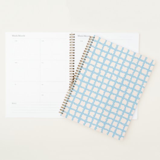 blauw geplakt in wit planner (Display)