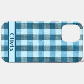 Blauw geplakt Modern Eenvoudige Naam Case-Mate iPhone Case (Achterkant (horizontaal))