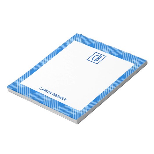 Blauw geplakt Notitieblok (Linkerzijde)