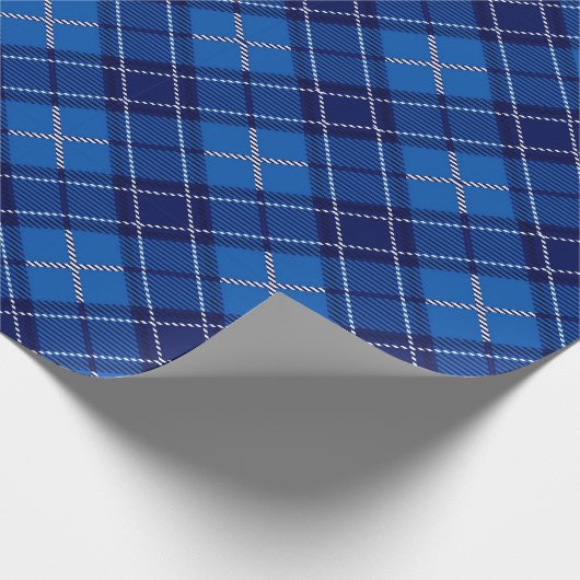 Blauw geplakt patroonpapier cadeaupapier (Hoek)