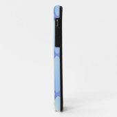 Blauw Gequilteerd Diamant Met Monogram Case-Mate iPhone Case (Achterkant/links)