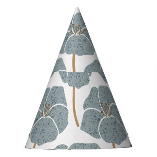 Blauw Geranium Bloemen Romantisch Patroon. Feesthoedjes