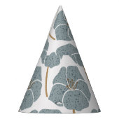 Blauw Geranium Bloemen Romantisch Patroon. Feesthoedjes (Links)