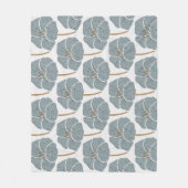 Blauw Geranium Bloemen Romantisch Patroon. Fleece Deken (Voorkant)