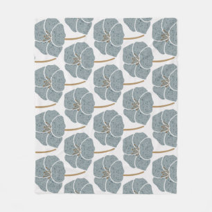 Blauw Geranium Bloemen Romantisch Patroon. Fleece Deken