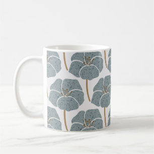 Blauw Geranium Bloemen Romantisch Patroon. Koffiemok